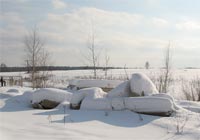 фото: Живописные бетонные блоки в снегу (опубликовано 05.03.2006)
